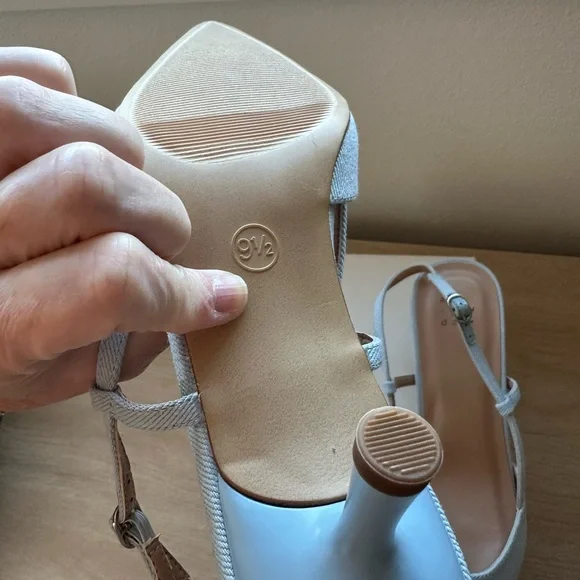 A New Day Sky Blue Slingback Heels with Crystal Accents - Picture 6 of 7